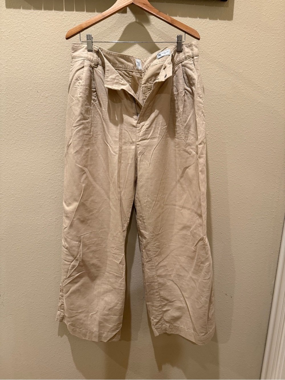 GAP Beige Wide-Leg Chinos
